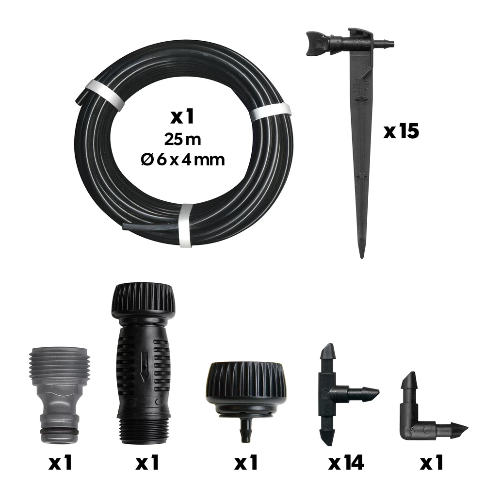 Kit D'arrosage Goutte à Goutte Balcons & Terrasses Ø.13X16 Mm - L 25m 1 Kit D'arrosage Goutte à Goutte Balcons & Terrasses Ø.13X16 Mm - L 25m