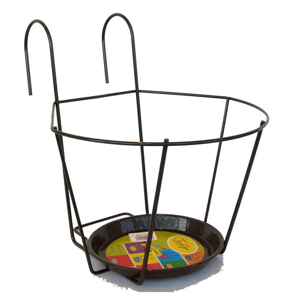 Porte-pot Avec Crochets, Gris Ø 25 Cm 1 Porte-pot Avec Crochets, Gris Ø 25 Cm