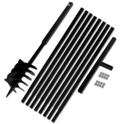 VIDAXL Tarière De Sol Avec Manche 180 Mm Et Tube D'extension 9 M Acier