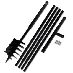 VIDAXL Tarière De Sol Avec Manche 180 Mm Et Tube D'extension 5 M Acier