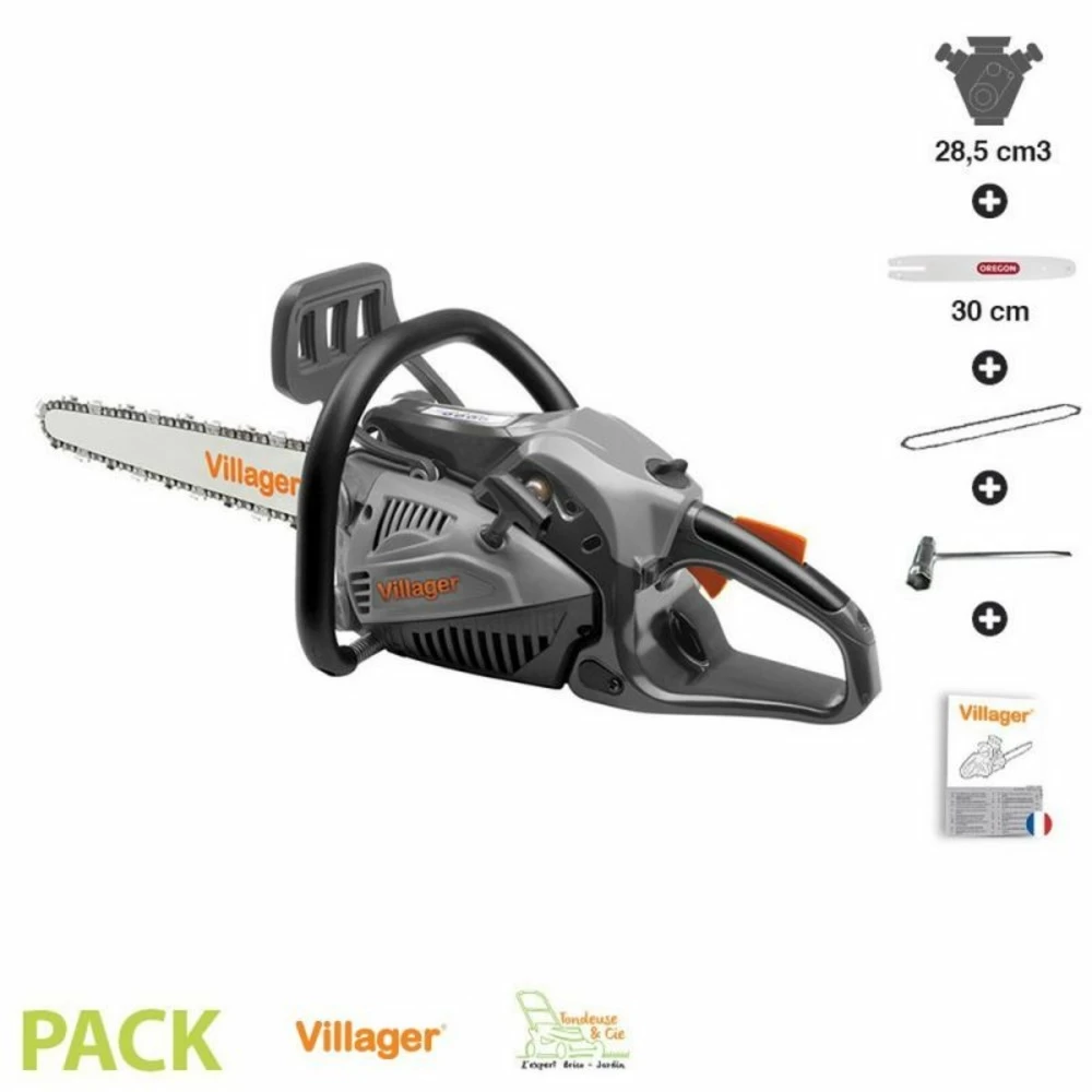 Tronçonneuse élagueuse Thermique 1,4cv 29cc Guide Oregon 30 Cm Anti-vibration Villager Vgs 3011pe 2 Tronçonneuse élagueuse Thermique 1,4cv 29cc Guide Oregon 30 Cm Anti-vibration Villager Vgs 3011pe – Image 2