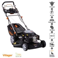 Tondeuse Mulching Démarrage électrique 173cc Lame 50cm Villager Falcon 5111t-es
