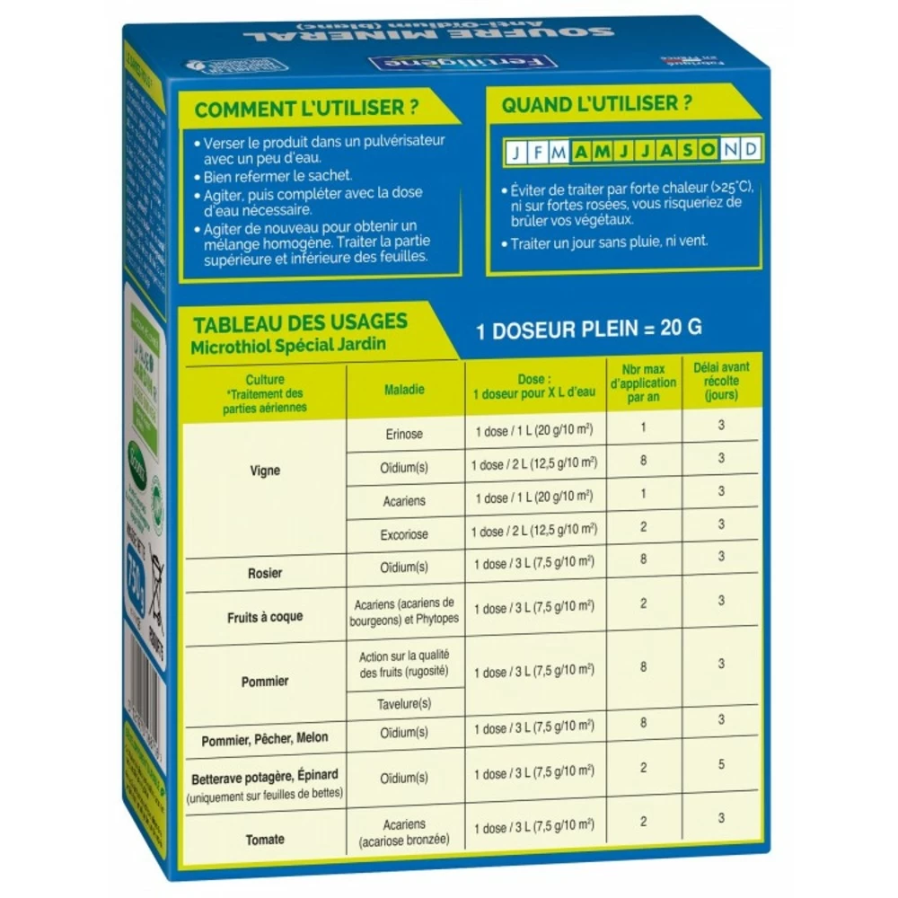 Soufre Minéral Anti-oidium Concentré - 750gr 2 Soufre Minéral Anti-oidium Concentré - 750gr – Image 2