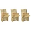 VIDAXL Composteur De Jardin à Lattes 3 Pcs 80x50x100 Cm Pin Imprégné