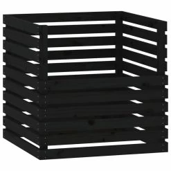 VIDAXL Composteur Noir 80x80x78 Cm Bois Massif De Pin