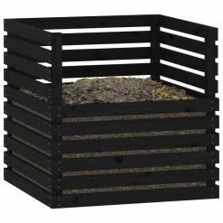 VIDAXL Composteur Noir 80x80x78 Cm Bois Massif De Pin -Jardin Plantes Magasin 6422e3c3d59b04.47485671
