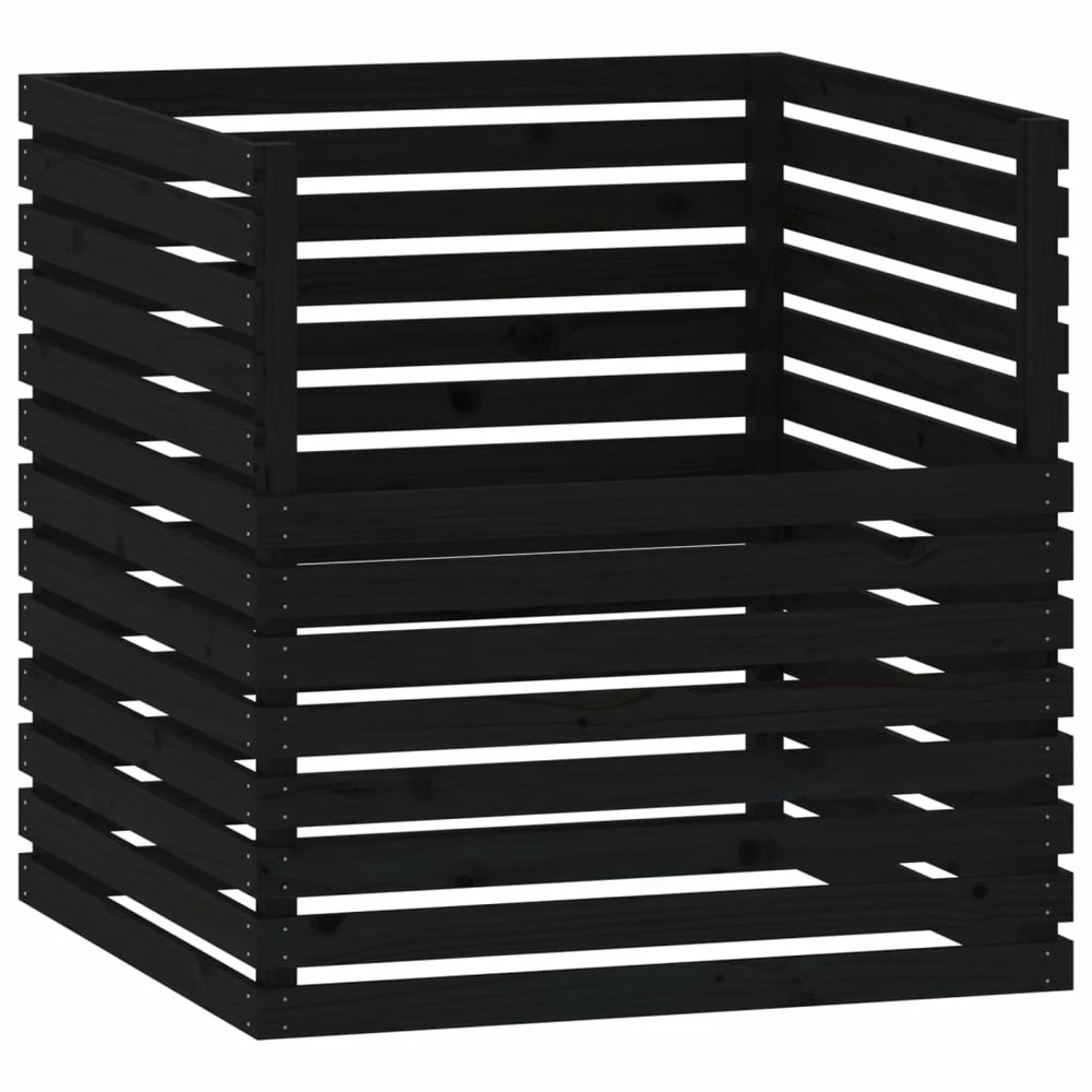VIDAXL Composteur Noir 100x100x102 Cm Bois Massif De Pin 2 VIDAXL Composteur Noir 100x100x102 Cm Bois Massif De Pin – Image 2