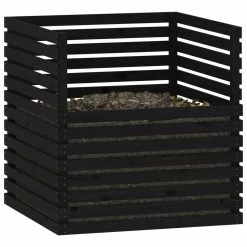 VIDAXL Composteur Noir 100x100x102 Cm Bois Massif De Pin 10 VIDAXL Composteur Noir 100x100x102 Cm Bois Massif De Pin -Jardin Plantes Magasin 6422e3c79e05a4.99177586
