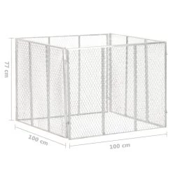 VIDAXL Composteur De Jardin 100x100x77 Cm Fer Galvanisé -Jardin Plantes Magasin 6422e3cbc1c107.73741411