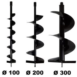 Lot De Mèches ø 100 + 200 + 300 Mm Pour Tarière Thermique