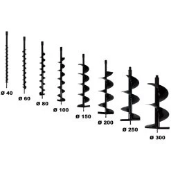 Lot De Mèches ø 40 + 60 + 80 + 100 + 150 + 200 + 250 + 300 Mm Pour Tarière Thermique