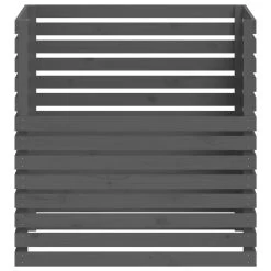 VIDAXL Composteur Gris 100x100x102 Cm Bois Massif De Pin -Jardin Plantes Magasin 643028fdf3e8d8.18912961
