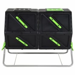 VIDAXL Composteur à Tambour à Double Chambre 88x60x74 Cm 210 L Pp -Jardin Plantes Magasin 64302906470663.70242491
