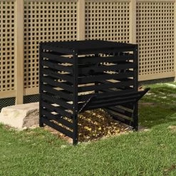 VIDAXL Composteur Noir 82,5x82,5x99,5 Cm Bois Massif De Pin 9 VIDAXL Composteur Noir 82,5x82,5x99,5 Cm Bois Massif De Pin -Jardin Plantes Magasin 64302913e63840.22142062