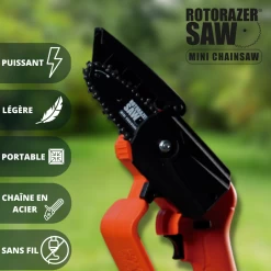 Mini Tronçonneuse électrique - Trickblade Pro - Rotorazer Mini Chainsaw -Jardin Plantes Magasin 6436a2df780800.85464856