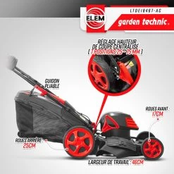 Tondeuse à Gazon électrique Tractée 1800w - 46cm Avec Carter En Acier - Elem Gar -Jardin Plantes Magasin 644acbe519a176.10735400