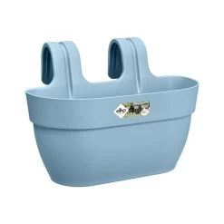 Elho - Pot De Fleurs - Vibia Campana Easy Hanger Medium - Bleu Vintage - Balcon Extérieur - L 24.1 X W 36 X H 26.5 Cm