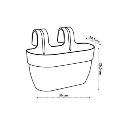 Elho - Pot De Fleurs - Vibia Campana Easy Hanger Medium - Bleu Vintage - Balcon Extérieur - L 24.1 X W 36 X H 26.5 Cm -Jardin Plantes Magasin 645cf52daf8329.81639270