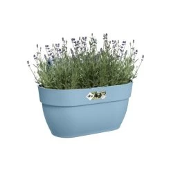 Elho - Pot De Fleurs - Vibia Campana Easy Hanger Medium - Bleu Vintage - Balcon Extérieur - L 24.1 X W 36 X H 26.5 Cm -Jardin Plantes Magasin 645cf52db32133.21761159