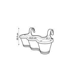 Elho Balconniere Corsica Trio L 27.1 X W 53.5 X H 25.9 Cm - Taupe -Jardin Plantes Magasin 645cf58027f582.14683348