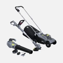 Voltr - Tondeuse à Gazon Sans Fil 30cm + Débrousailleuse Sans Fil ø25cm + Souffleur De Feuilles 20v