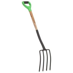 VIDAXL Fourche à Creuser De Jardin Avec Poignée En D Acier Et Bois Dur -Jardin Plantes Magasin 6464c634b873d5.10614201