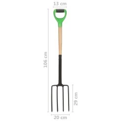 VIDAXL Fourche à Creuser De Jardin Avec Poignée En D Acier Et Bois Dur -Jardin Plantes Magasin 6464c634bf2420.69234672