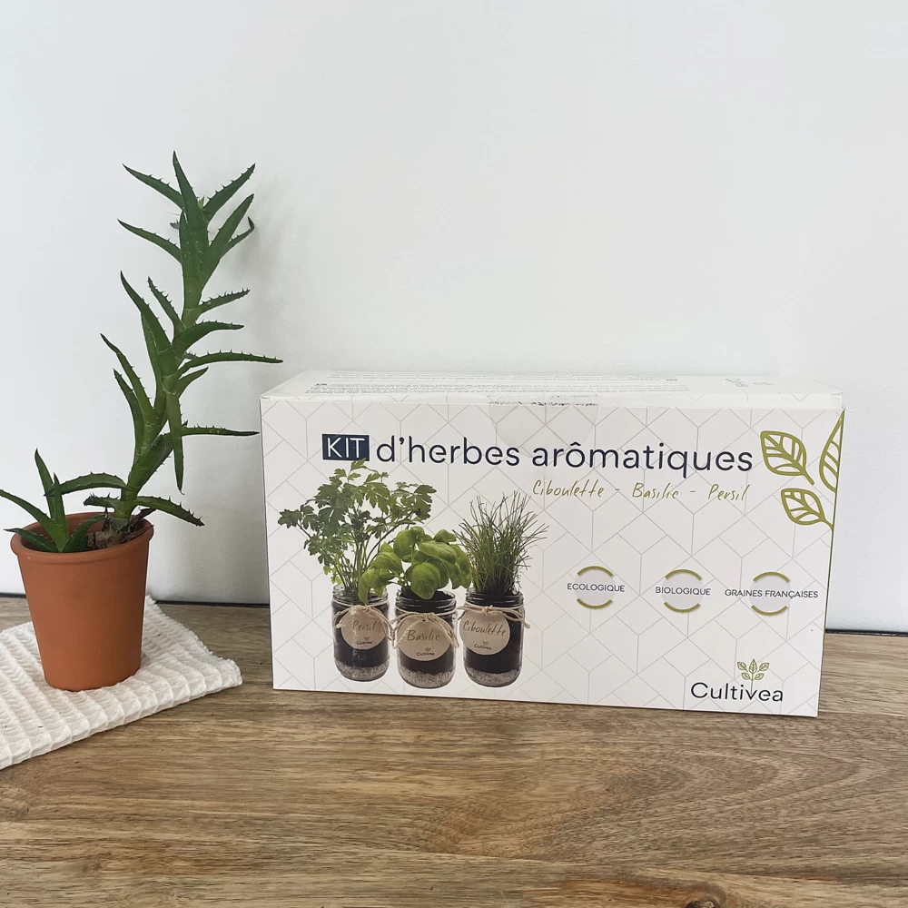 Cultivea Kit Prêt à Pousser D’herbes Aromatiques - Jardin Potager D’intérieur - (ciboulette, Basilic Persil) 2 Cultivea Kit Prêt à Pousser D’herbes Aromatiques - Jardin Potager D’intérieur - (ciboulette, Basilic Persil) – Image 2