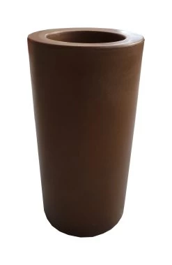 Pot De Fleurs Rond Palma 70 Taupe Opaque ø35x70cm