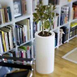 Pot De Fleurs Rond Palma 70 Blanc Opaque ø35x70cm -Jardin Plantes Magasin 6470a37e4705e4.33118741