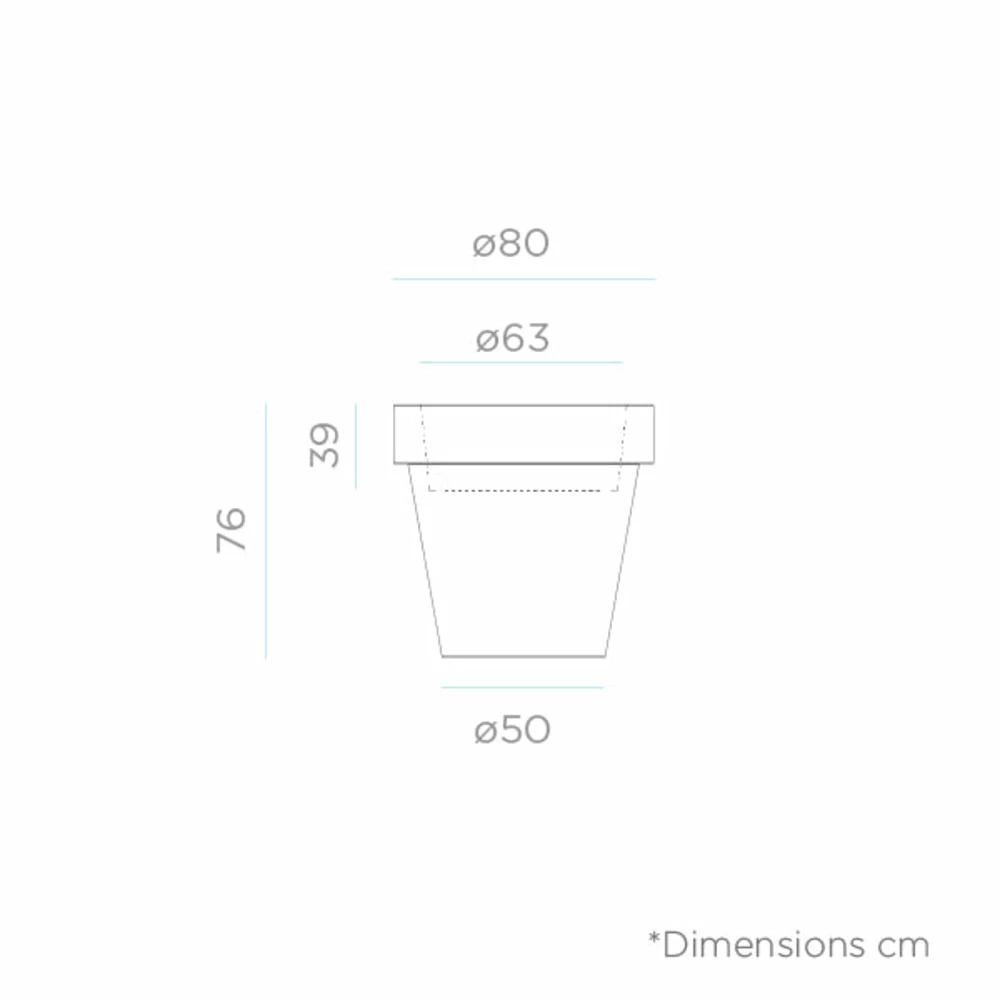 Pot De Fleurs Magnolia 80 ø80x76cm - Anthracite 2 Pot De Fleurs Magnolia 80 ø80x76cm - Anthracite – Image 2