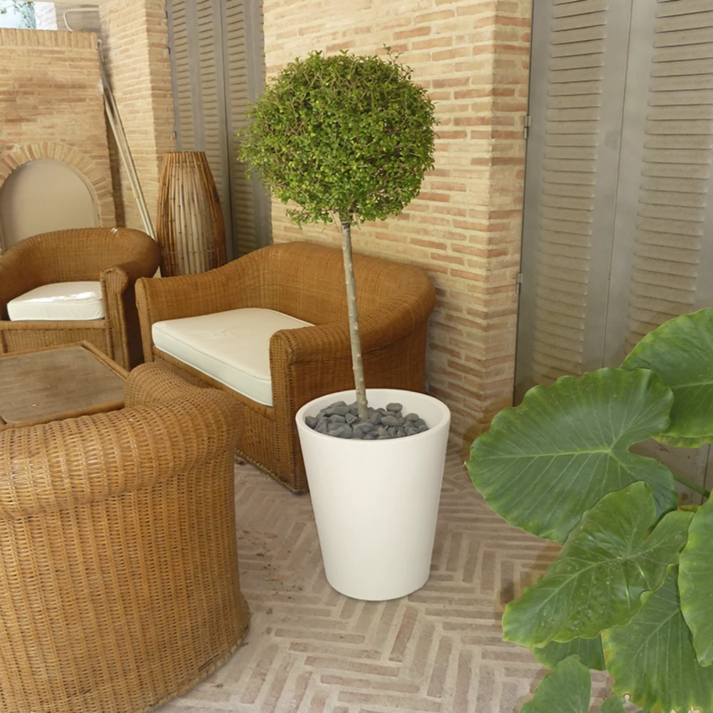 Pot De Fleurs Gerbera ø50x59,5cm - Blanc 2 Pot De Fleurs Gerbera ø50x59,5cm - Blanc – Image 2