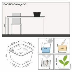 LECHUZA Jardinière Bacino Cottage All-in-one 30x30 Cm Blanc 9 LECHUZA Jardinière Bacino Cottage All-in-one 30x30 Cm Blanc -Jardin Plantes Magasin 6479895431e5b7.09786384