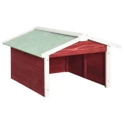 VIDAXL Garage De Tondeuse à Gazon 72x87x50 Cm Rouge Et Blanc Sapin