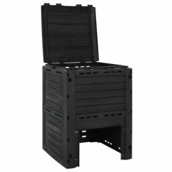 VIDAXL Composteur De Jardin Noir 280 L Polypropylène -Jardin Plantes Magasin 649887c8456163.33202743