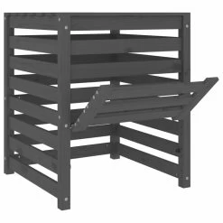 VIDAXL Composteur Gris 63,5x63,5x77,5 Cm Bois Massif De Pin -Jardin Plantes Magasin 6499e3c39e6f65.73347649