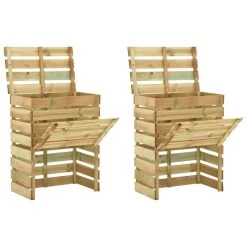 VIDAXL Composteur De Jardin à Lattes 2 Pcs 80x50x100 Cm Pin Imprégné