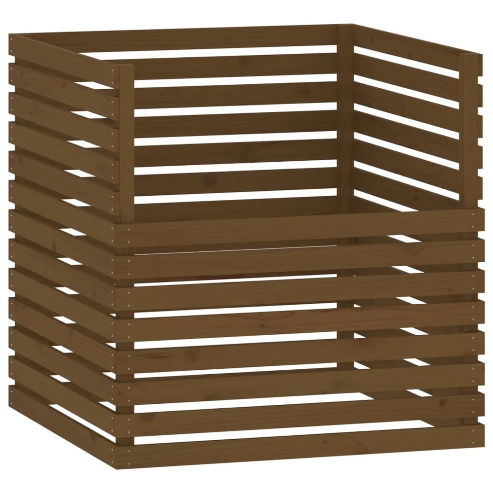 VIDAXL Composteur Marron Miel 100x100x102 Cm Bois Massif De Pin 2 VIDAXL Composteur Marron Miel 100x100x102 Cm Bois Massif De Pin – Image 2
