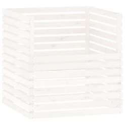 VIDAXL Composteur Blanc 100x100x102 Cm Bois Massif De Pin