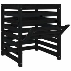VIDAXL Composteur Noir 63,5x63,5x77,5 Cm Bois Massif De Pin -Jardin Plantes Magasin 6499e3cbb727b3.08000931