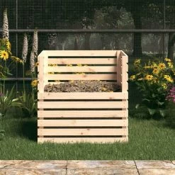 VIDAXL Composteur 80x80x78 Cm Bois Massif De Pin -Jardin Plantes Magasin 6499e3cca57b54.01190069