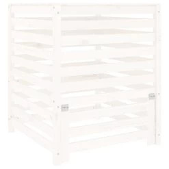 VIDAXL Composteur Blanc 82,5x82,5x99,5 Cm Bois Massif De Pin
