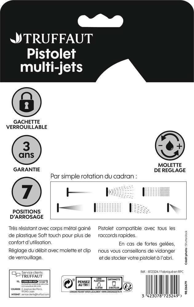 Pistolet Douche Métal Multi-jets 7 Positions 2 Pistolet Douche Métal Multi-jets 7 Positions – Image 2